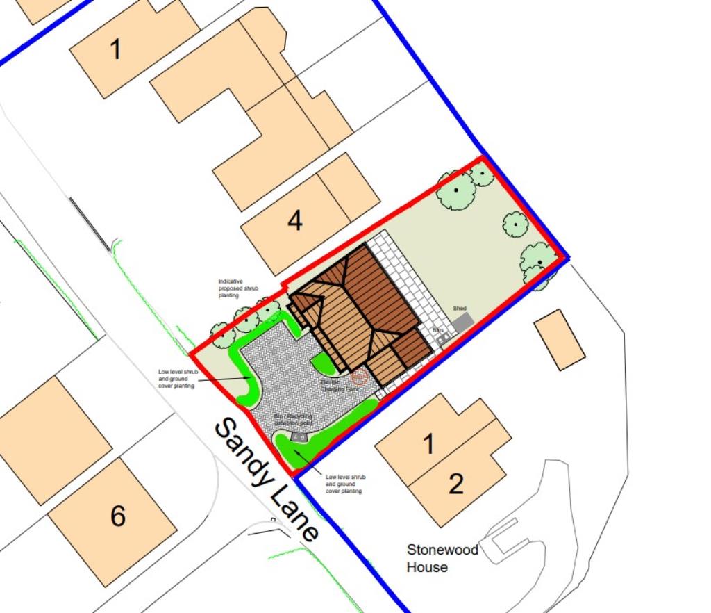 Lot: 60 - DEVELOPMENT PLOT OPPORTUNITY - Location plan of detached new build in Bean